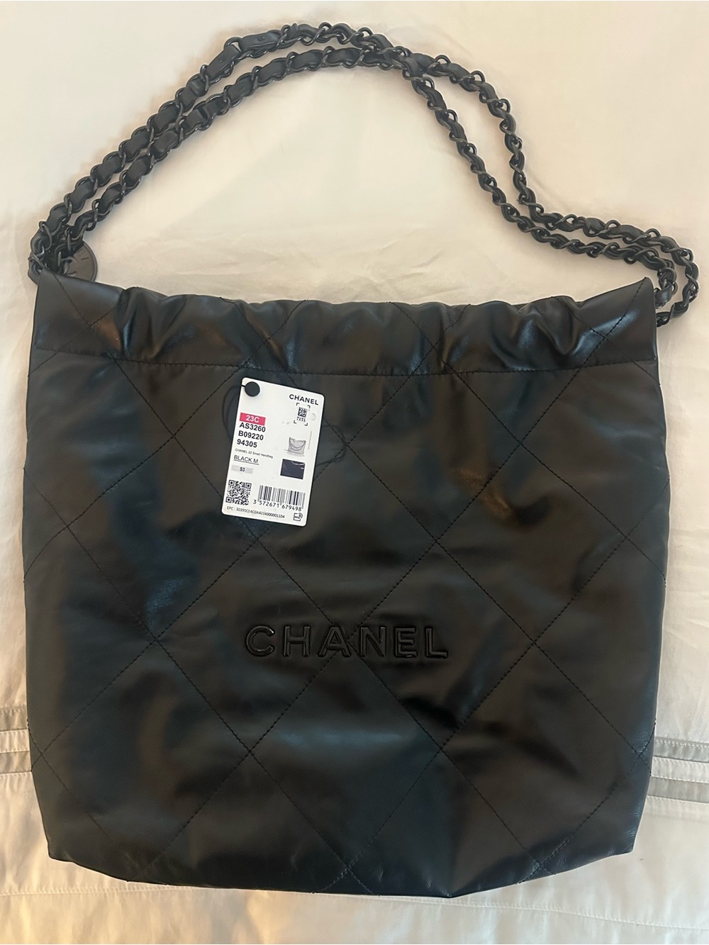 CHANEL Matte Black Quilted Hobo Bag